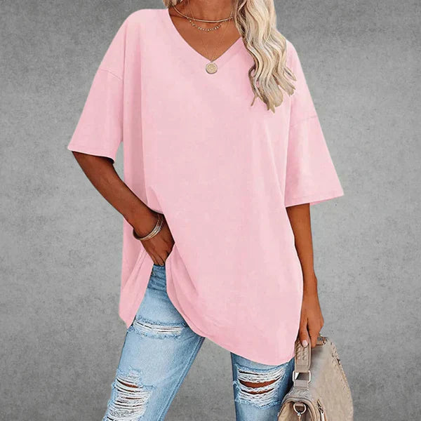 Loose-fitting V-neck T-shirt