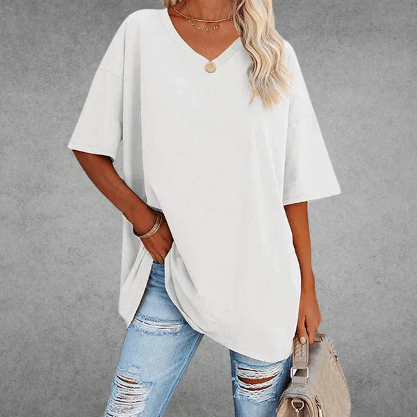 Loose-fitting V-neck T-shirt
