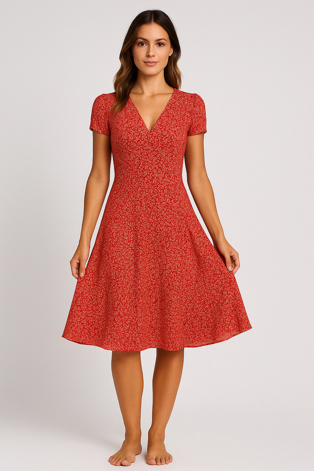 Elegant maxi dress for women with V-neck