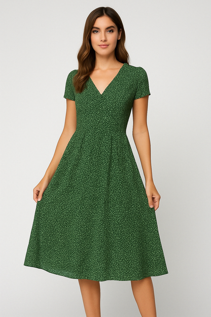 Elegant maxi dress for women with V-neck