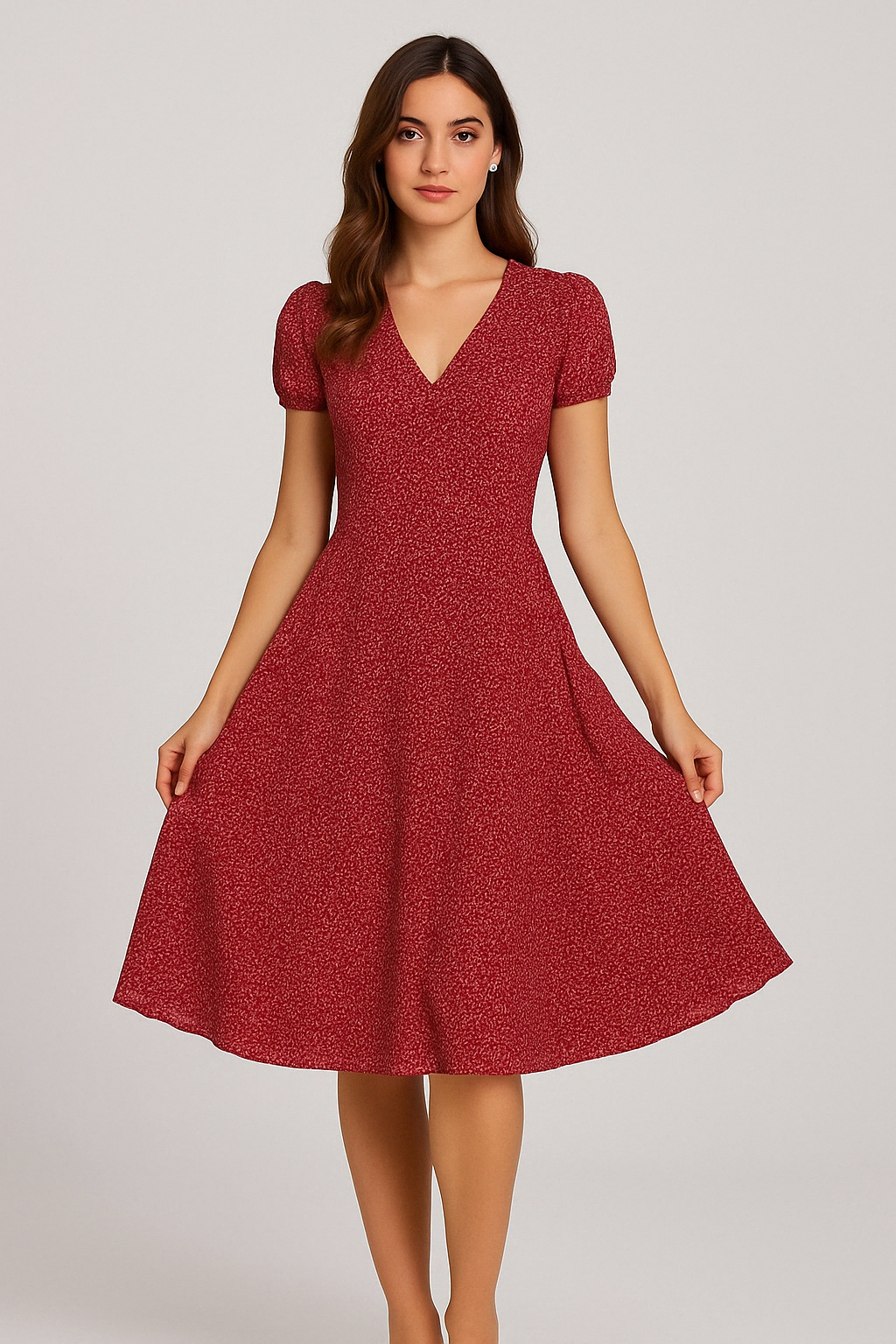 Elegant maxi dress for women with V-neck