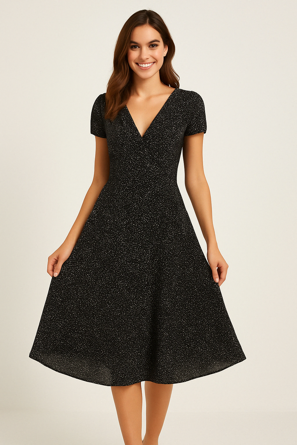 Elegant maxi dress for women with V-neck