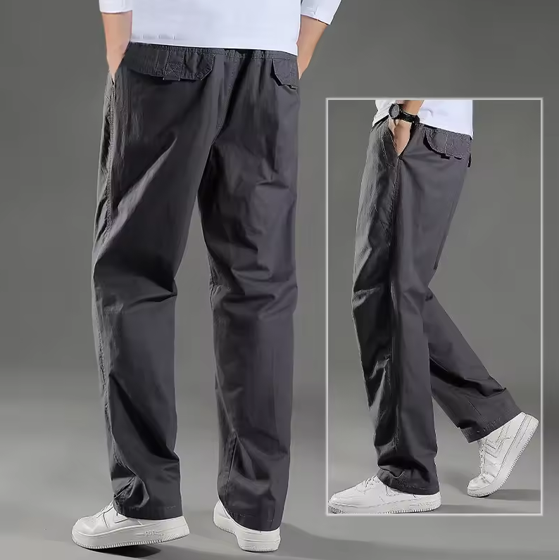 Straight-leg trousers with pockets