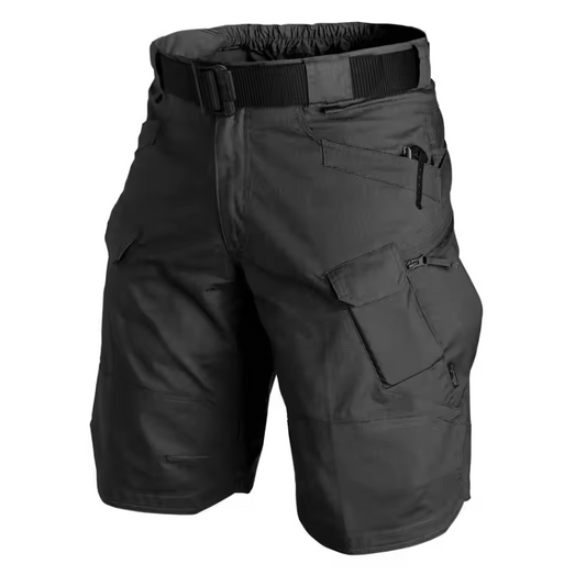 Cargo shorts with multiple pockets and belt