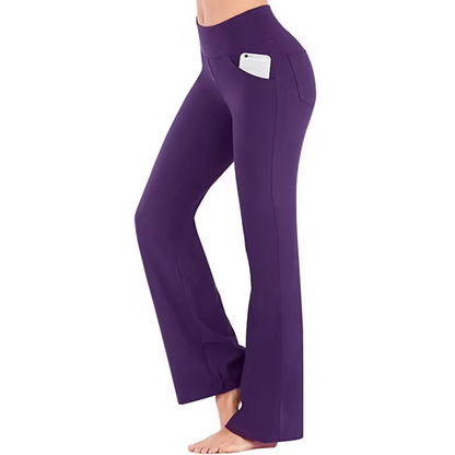 Women's flared leg trousers with side pocket
