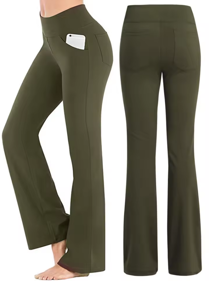 Women's flared leg trousers with side pocket