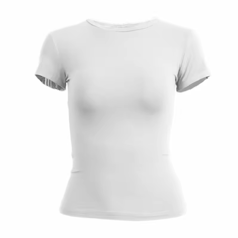 Fitted short-sleeved cropped T-shirt