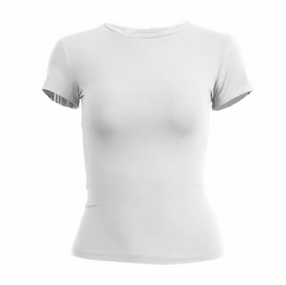 Fitted short-sleeved cropped T-shirt
